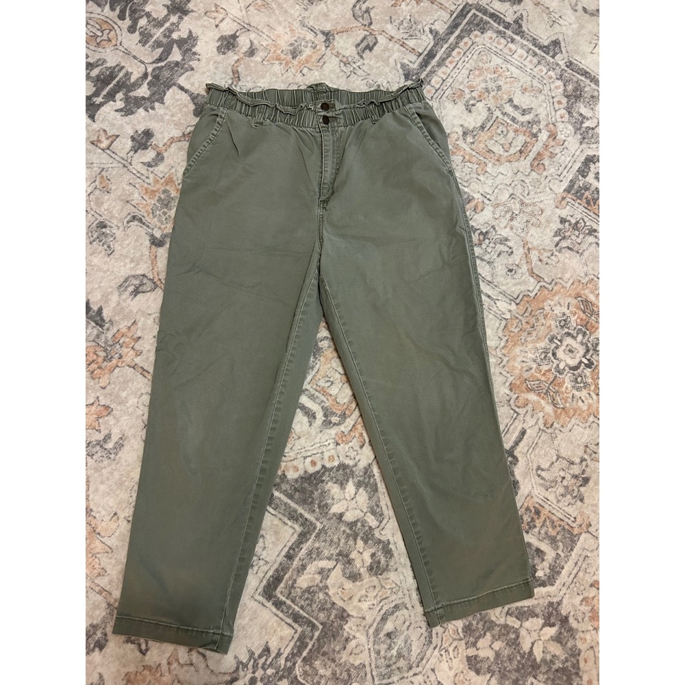 Universal Thread Olive Green Paperbag Waist Tapered Utility Pants Womens 16